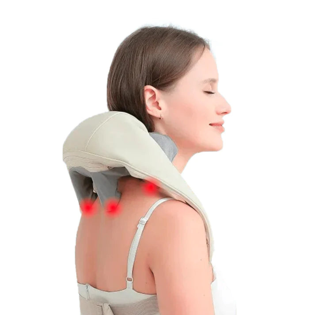 💥 Masajeador para Cuello y Espalda 💆🏻🧘♀️¡Replica Manos, Masajeador Shiatsu Inalámbrico!